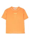 Msgm Logo-print Cotton T-shirt In Orange