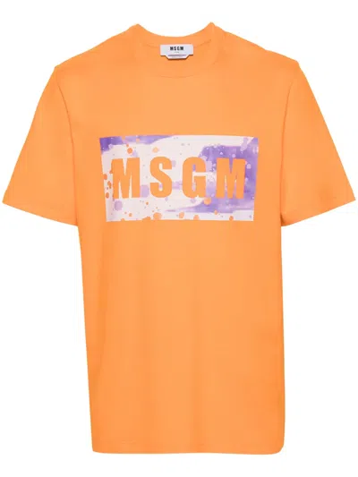 MSGM LOGO-PRINT COTTON T-SHIRT