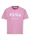Msgm Logo-print Cotton T-shirt In Pink