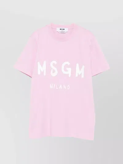 MSGM LOGO PRINT COTTON T-SHIRT