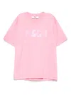 Msgm Logo-print Cotton T-shirt In Pink