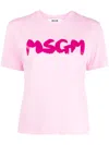 Msgm T-shirt Mit Logo-print In Pink
