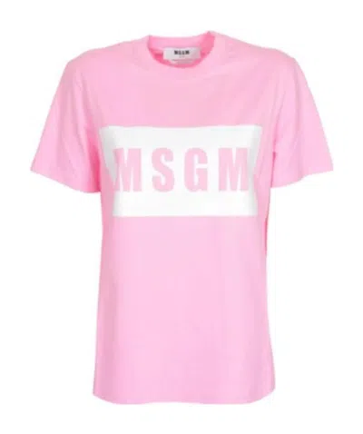 MSGM MSGM LOGO PRINTED CREWNECK T-SHIRT