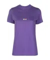 Msgm Logo-print Cotton T-shirt In Purple