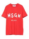 Msgm Logo Print Cotton T-shirt Clothing In Red