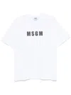 Msgm Logo-print Cotton T-shirt Clothing In White