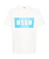 Msgm Macro Logo White Blue T-shirt In White