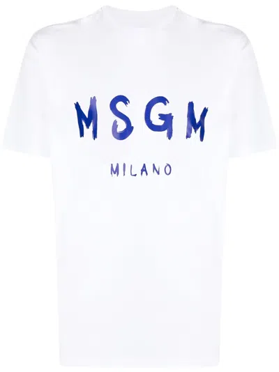 MSGM LOGO-PRINT COTTON T-SHIRT