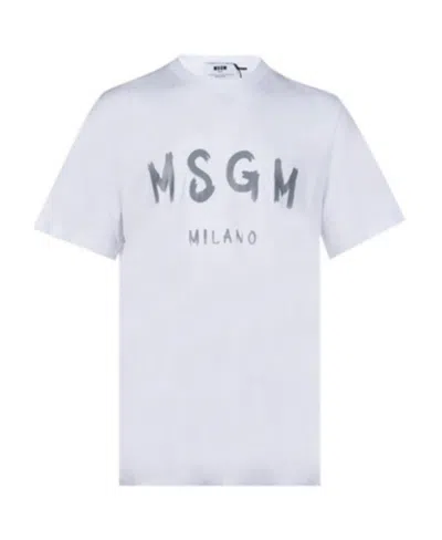 Msgm Logo-print Cotton T-shirt In White