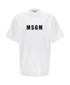 Msgm Logo Printed Crewneck T-shirt In White