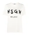 Msgm Logo Printed Crewneck T-shirt In Neutral