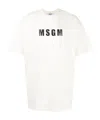 Msgm Logo-print Cotton T-shirt Clothing In White
