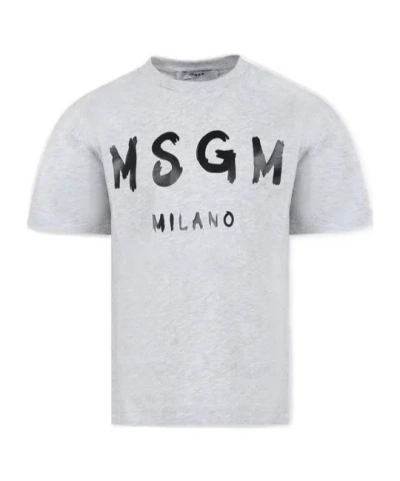 Msgm Logo-print Cotton T-shirt In White
