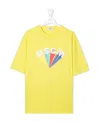 Msgm Logo-print Cotton T-shirt In Yellow