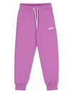 Msgm Logo-print Cotton Track Pants In Purple