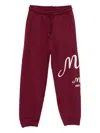 Msgm Logo-print Cotton Track Pants In Red