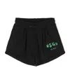 Msgm Logo-print Cotton Track Shorts In Black