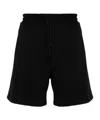 Msgm Logo-print Cotton Track Shorts In Black