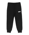 Msgm Logo Print Cotton Trousers In Black