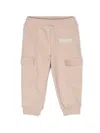 Msgm Beige Trousers For Baby Boy With Logo In Brown
