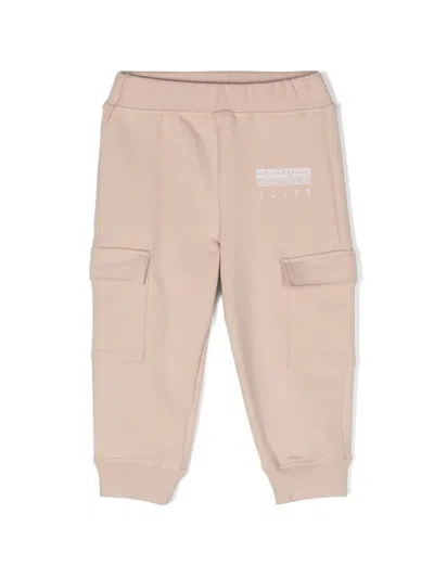 Msgm Beige Trousers For Baby Boy With Logo