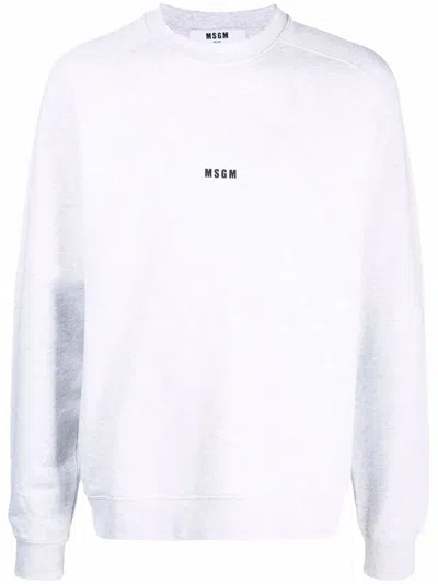MSGM LOGO-PRINT CREW NECK JUMPER