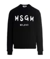 Msgm Cotton Sweatshirt In Black