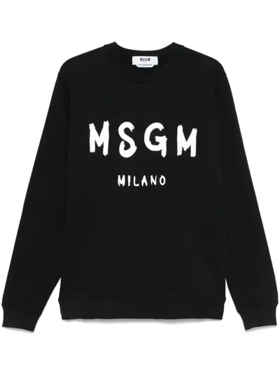 MSGM MSGM LOGO PRINT CREW NECK SWEATSHIRT