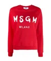 Msgm Logo-print Crew Neck Sweatshirt In Blue