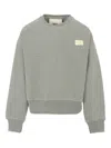 Msgm Logo-print Crew-neck Sweatshirt In Gray