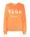Msgm Logo-print Crew-neck Sweatshirt In Orange