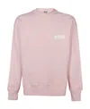 Msgm Logo-print Crew-neck Sweatshirt In Pink
