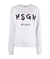 Msgm Logo-print Crew Neck Sweatshirt In White