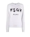 Msgm Logo-print Crew Neck Sweatshirt In White