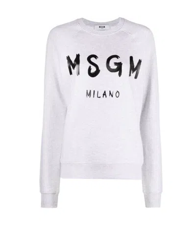 MSGM MSGM LOGO-PRINTED CREWNECK SWEATER