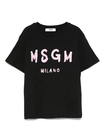 Msgm Kids T-shirt In Black