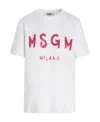 Msgm Logo-print Crew-neck T-shirt In White