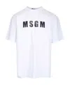 Msgm Logo-print Crew Neck T-shirt In White