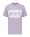 Msgm Logo-print Crewneck T-shirt In Purple