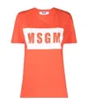Msgm Logo-print Cropped T-shirt In Orange
