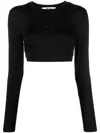 Msgm Cropped-oberteil Mit Logo-print In Black