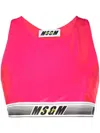 Msgm Logo-print Cropped Top In Pink