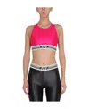 Msgm Logo-print Cropped Top In Pink