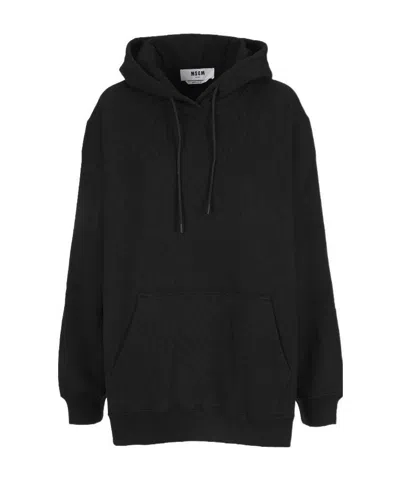 Msgm Logo-print Detail Hoodie In Black