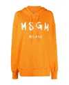 Msgm Logo-print Detail Hoodie In Orange