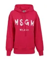 Msgm Logo-print Detail Hoodie In Red