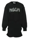 Msgm Logo-print Drawstring Dress In Black