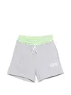 Msgm Logo-print Drawstring Shorts In Gray