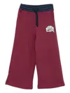 Msgm Logo-print Drawstring Trousers In Burgundy