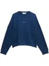 Msgm Logo-print Drop-shoulder Sweatshirt In Blue